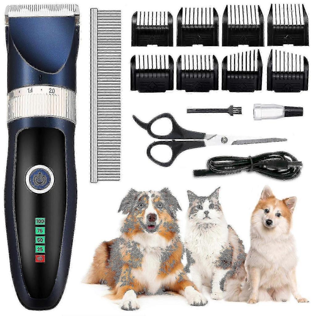 Pro Silent Pet Hair Grooming Clipper Trimmer Shaver Dog Electric Shaver Set