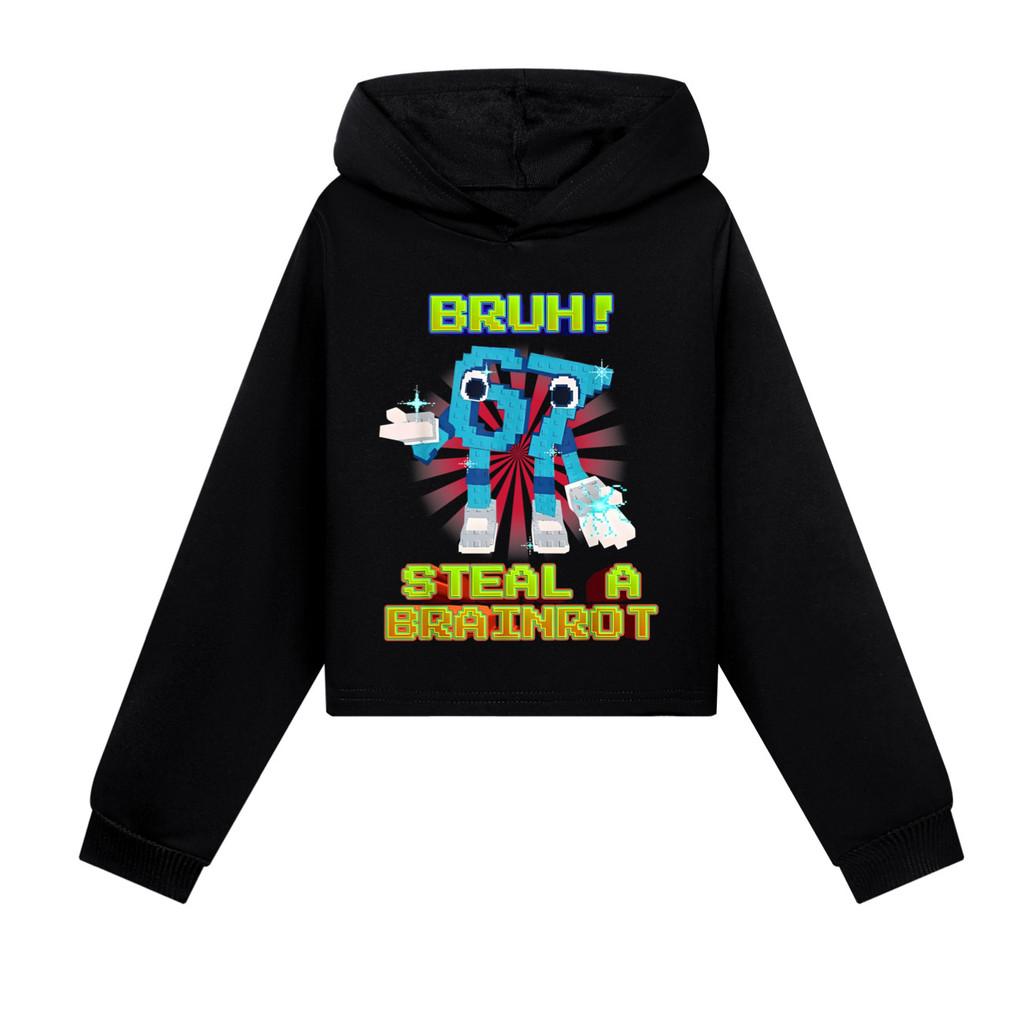 5194 Kids Girls Steal a Brainrot 67 Six Seven Printed Casual Long Sleeves Hoodies Sweatshirt Top