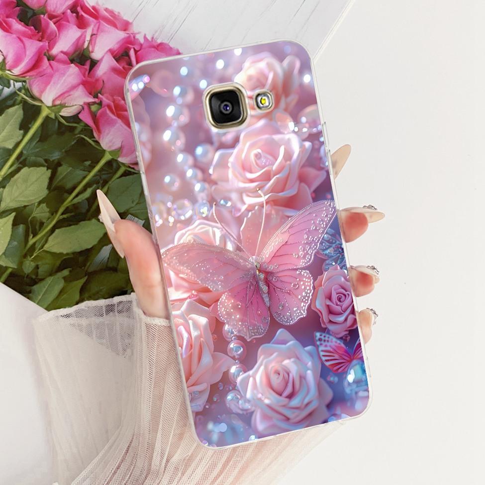 Clear For Samsung A3 2016 Case SM-A310F Cute Cat Fashion Butterfly Funny 2D Painted Casing For Samsung Galaxy A3 2016 Cover