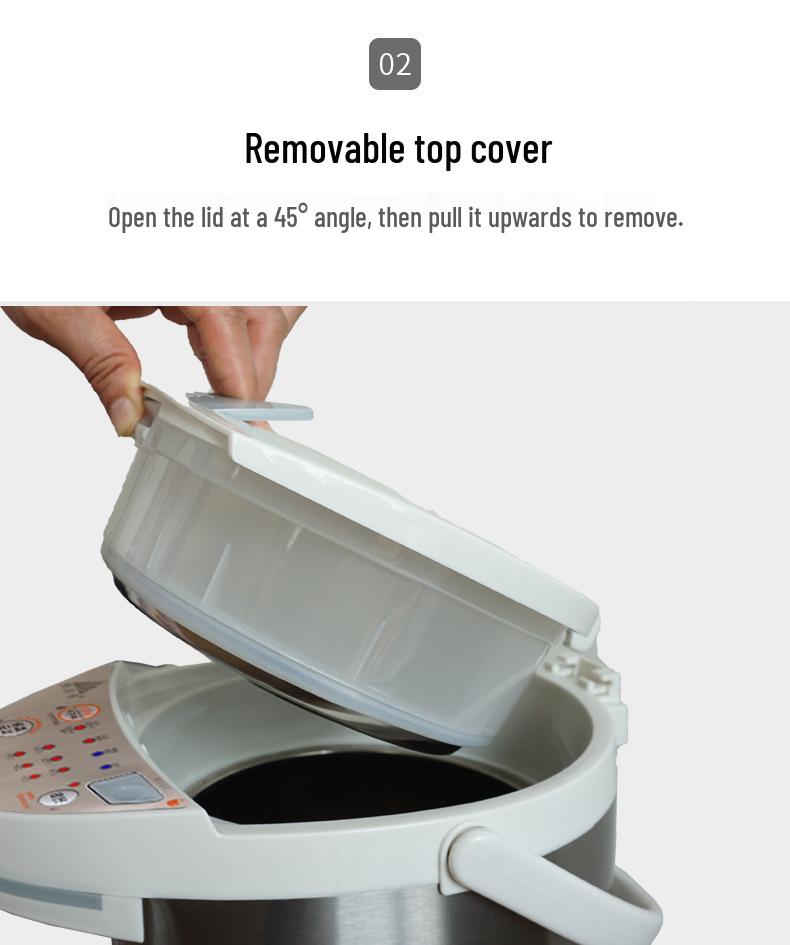 Hervidor eléctrico de acero inoxidable 304 aislado de siete etapas con control inteligente de temperatura