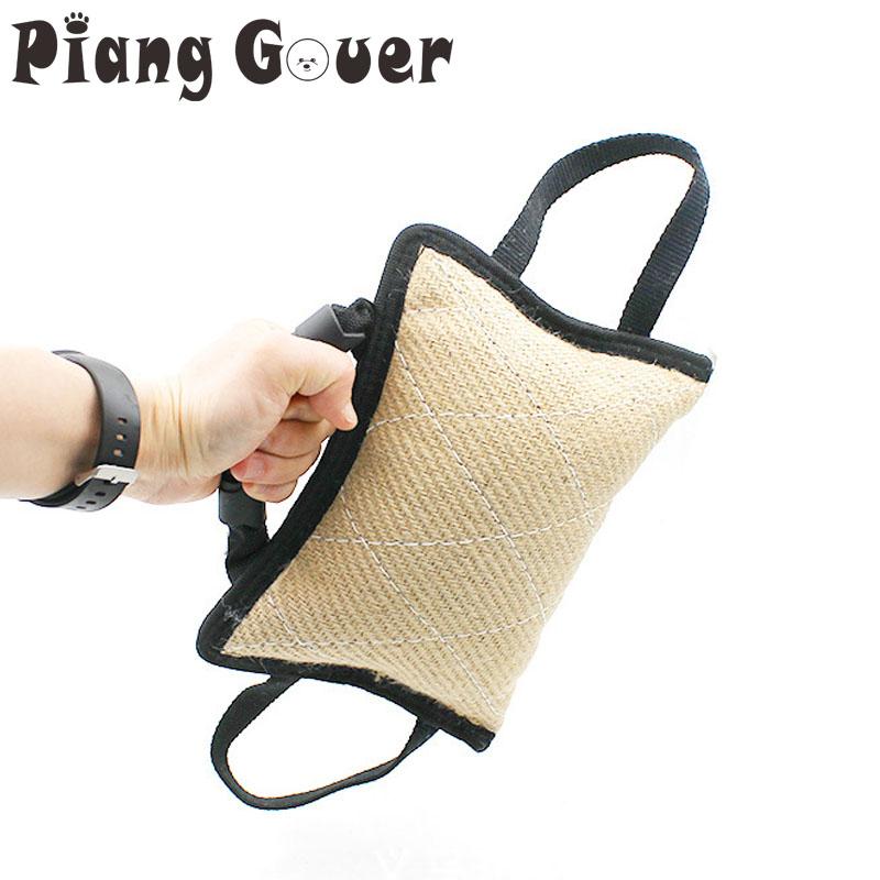 Durable Small Dog Training Bite Tug Toy Linen Bite Pillow Puppy Interactive Pet Toy