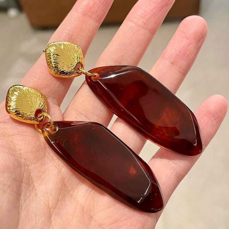 Natural tiger's eye stone series stud earrings for women Maillard exquisite retro earrings niche light luxury high-end temperament earrings