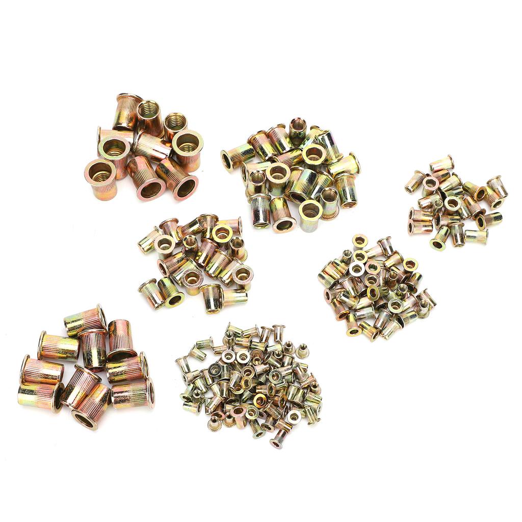 220pcs ColorPlated Zinc Rivet Nut Mixed M345681012 Insert Nutserts Assortment Kit