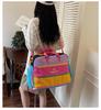 Women's High-End Color Block Fitness and Travel Bag - Large Capacity, Handheld, Perfect for Commutes and Business Trips
