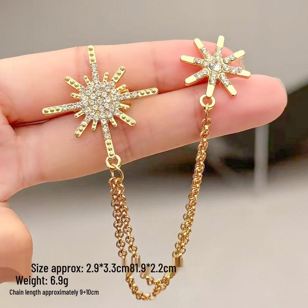 Men's High-End Honey Bee Tassel Brooch: Star, Crown, and Music Note Design Lapel Pin