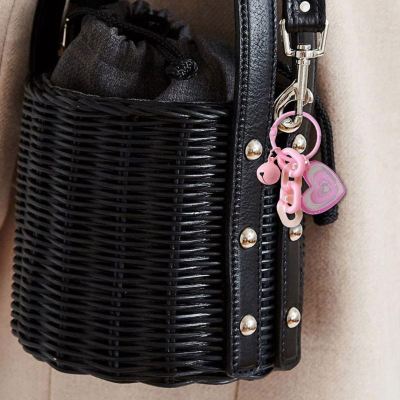 Creative DIY Heart Shaped Keychain With Glitter and Sturdy Acrylic Materials for Personalize Accessories
