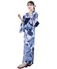 Yukata Unique Set Heiko AB Floral Free [KYOETSU] [Kyoetsu] Set, Weave, Two-Piece (Yukata, Obi), Women's (Blue Pattern, Size)