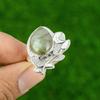 925 Sterling Silver Natural Labradorite Statement New Promise Cescent Moon Ring