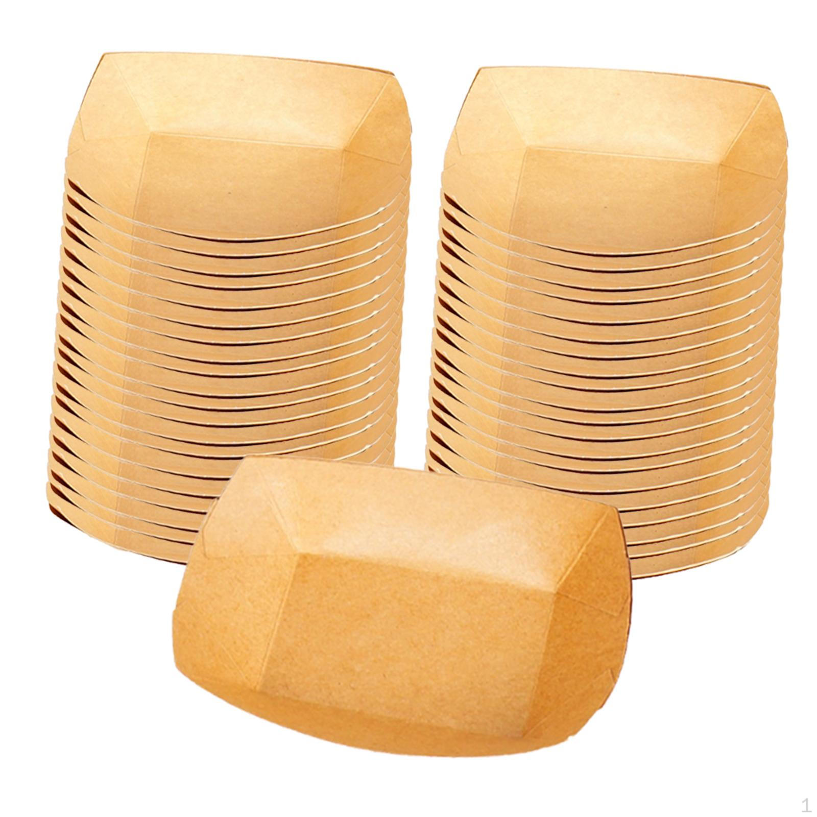 

100 шт. Одноразовые сервировочные подносы из крафт-бумаги для закусок, бургеров, тако