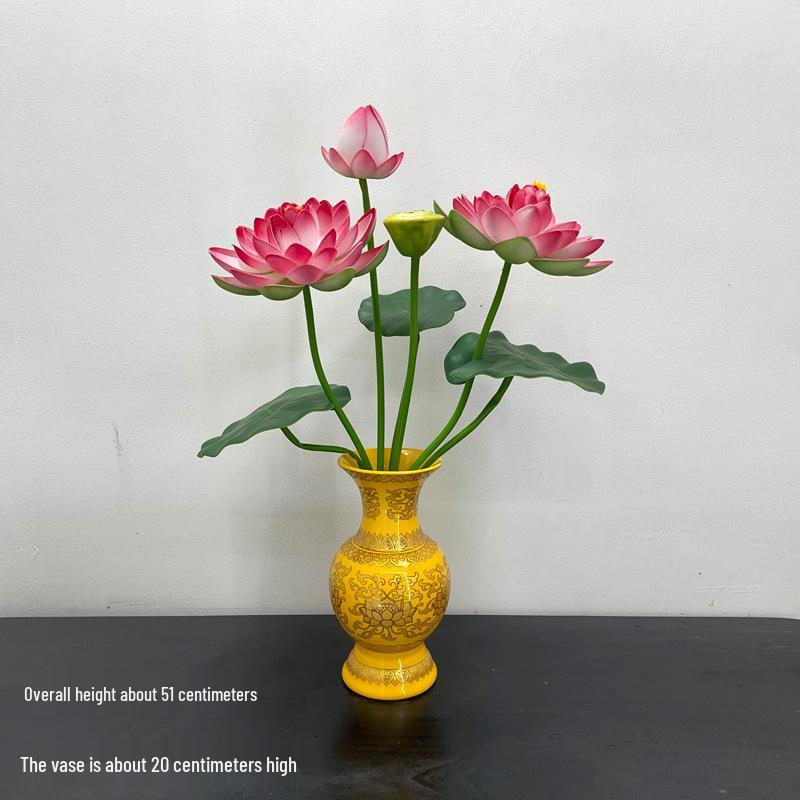 Petites Fleurs Artificielles Décoration Lotus Lys pour Maison & Offrandes à Bouddha