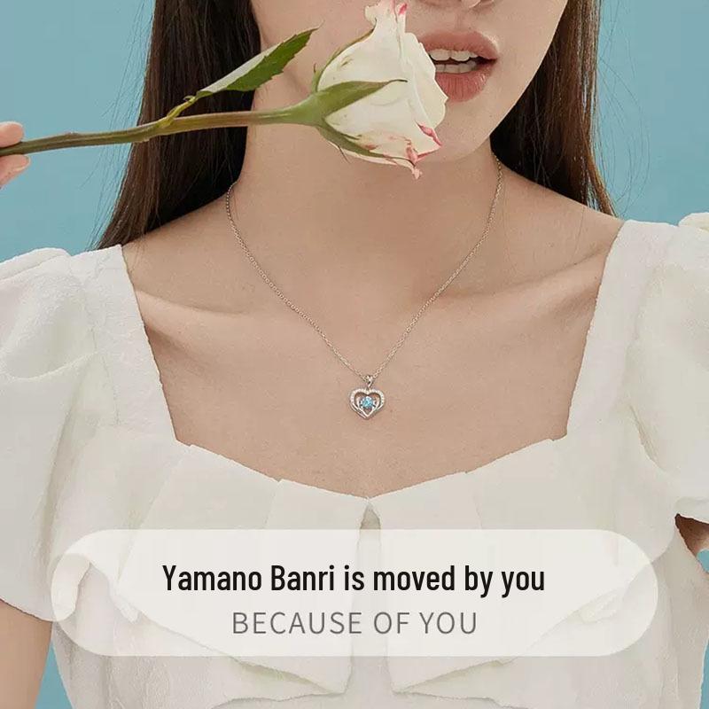 Deer with You Sterling Silver Necklace - Bouncing Heart Pendant, Ideal Gift for Women, Girlfriend's Birthday, or Christmas.