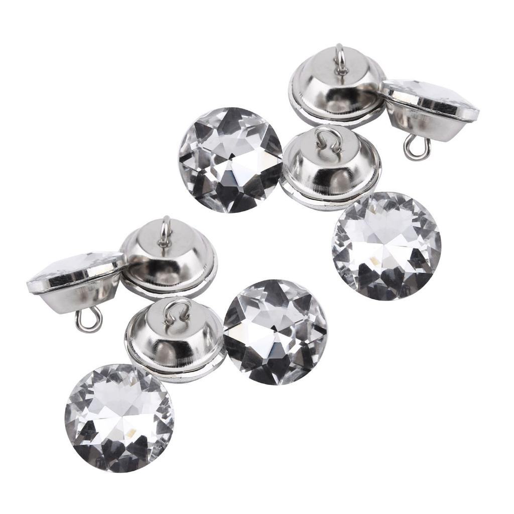 Diamante Silver Rhinestone   Round Buttons Sewing Craft (20mm)