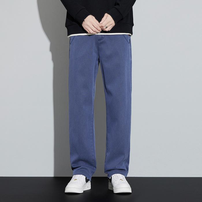 Men's Slim Fit Elastic Wide-Leg Trousers: Youthful Autumn/Winter Casuals