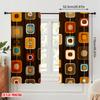 2pcs  2D plane printing Curtains&Window Treatment Retro Geometric Rings Versatile Polyester Fabric (without rod) Decorations