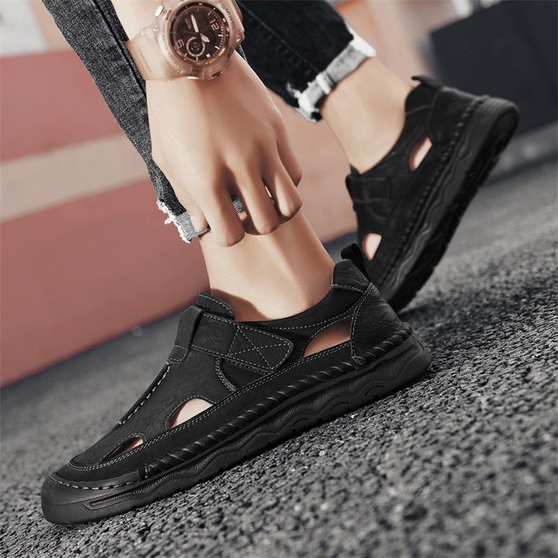 Fashion New Brand Mens Sandals Designer Fashion Leather Casual Footwear Summer Comfortable Beach Slippers Outdoor Non-slip Men Sandalias