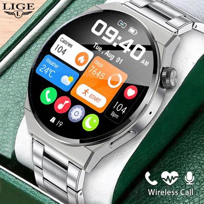 LIGE Compteur de charge sans fil montre intelligente Sports de plein air Fitness montre étanche appel Bluetooth montre intelligente