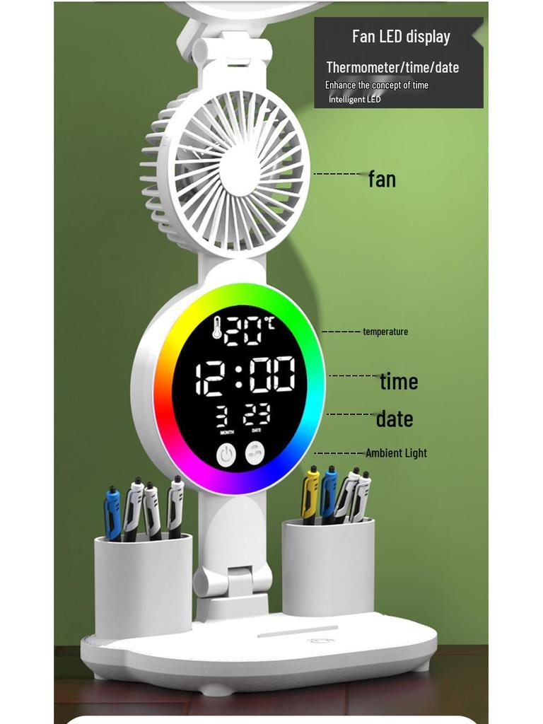 Rechargeable Dual-Use Desk Lamp with Eye Protection – Bright, Foldable, and Smart for Student Reading and Writing.