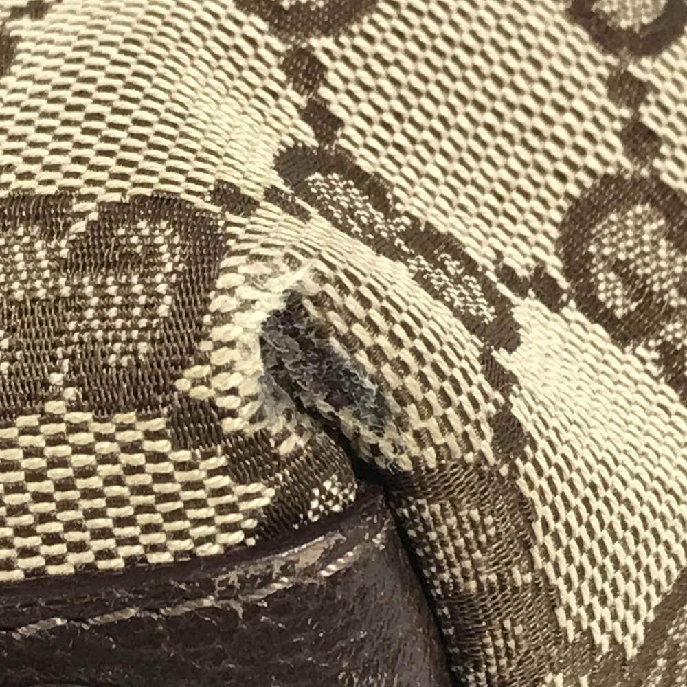GUCCI 141471 GG Handbag Tote Bag Shoulder Bag GGCanvas/Leather Beige/Dark brown
