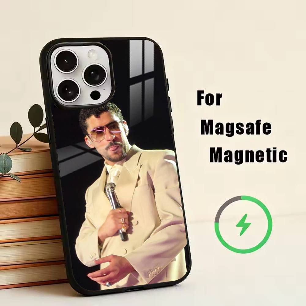 male singer-Bad Bunny  Phone Case For iPhone17,16,15,14,13,12,11 Plus,Pro Magnetic with Magsafe Wireless Charging