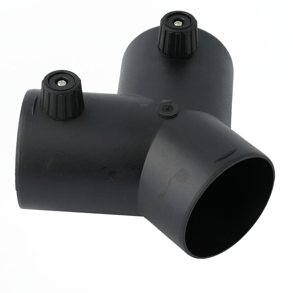 Black Plastic Y Connector for 60mm Internal Diameter Tube Connection