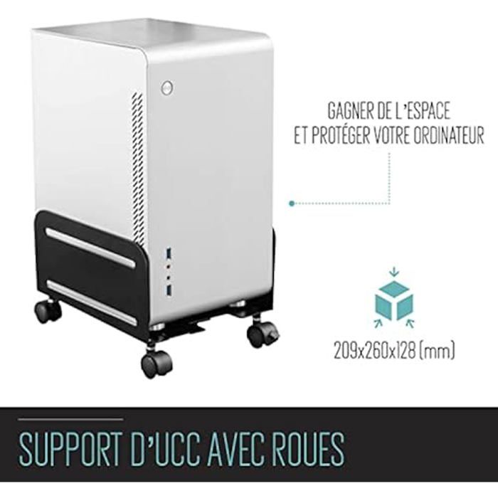Ewent EW1291 Support Pour Ordinateur De Bureau, Support PC Avec Roues, Protège De La Poussière Et De La Saleté - Pour La Maison Et
