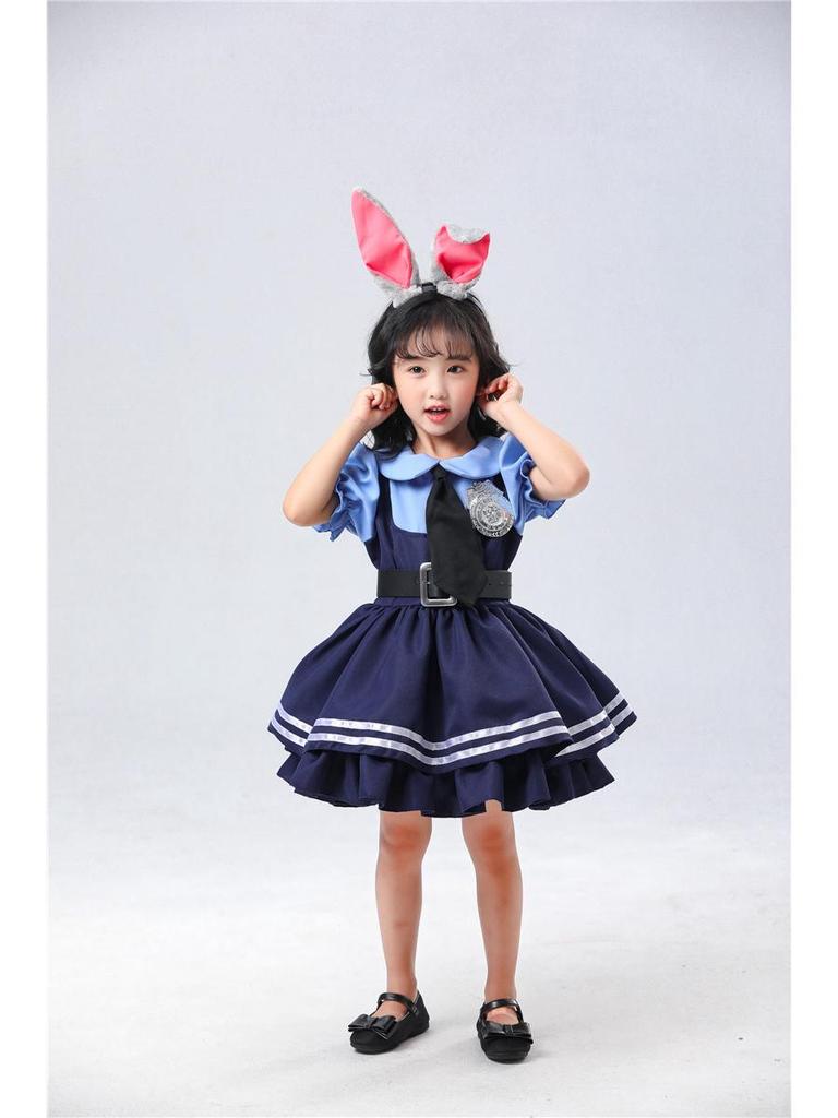 Judy Rabbit Police Officer Anime Cosplay Costume for Halloween Festival