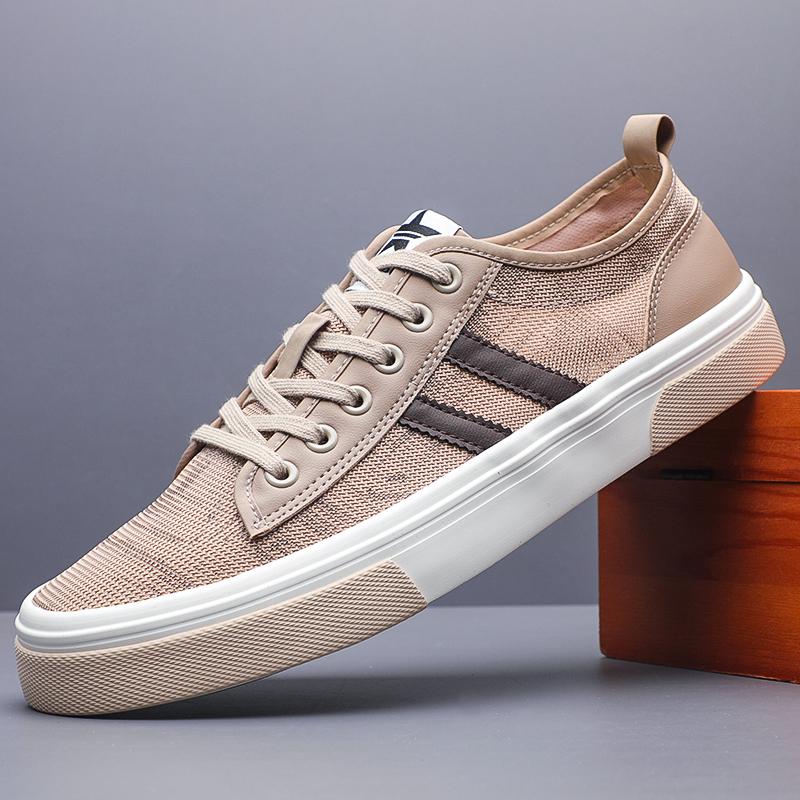 

Fashion New Men s Breathable Canvas Mesh Shoes Korean Version Trend High Quality Board Casual Lace Up Comfortable Sneakers Shoes SS25631 38 хакі
