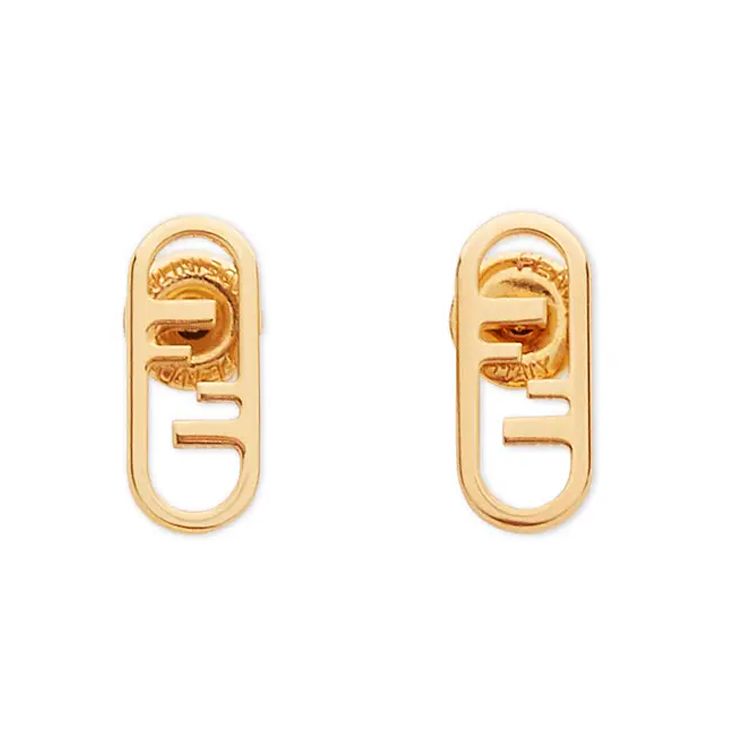 Fendi OLock Theme Pattern Earrings Women Earrings Gold 8AH320B08F0CFK Gold,F