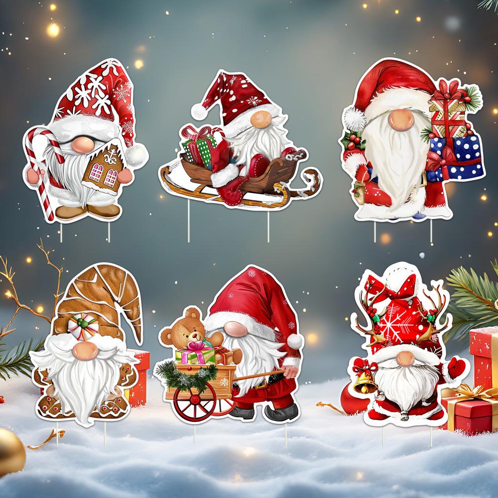 Christmas Gnome Yard Stake: Festive Outdoor Decoration for Party or Garden