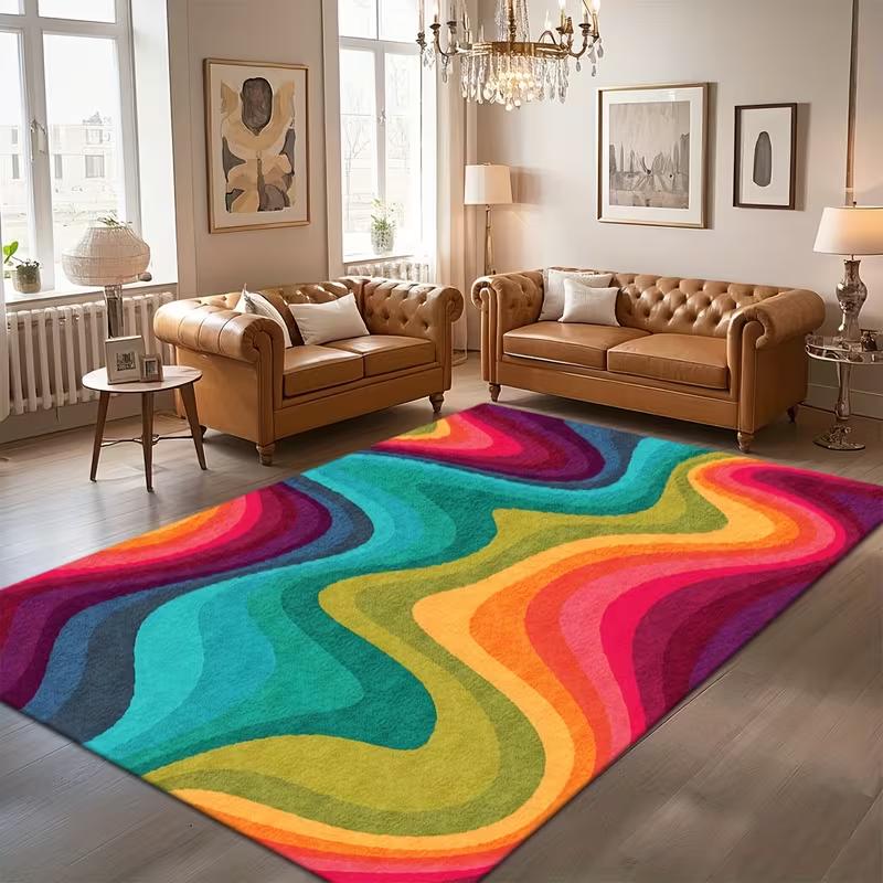 

Bohemian Style Carpet Rainbow Children s Room Carpet Anti Slip Sunlight Carpet Carpet Suitable for Classroom and Office Carpets 40X60cm
