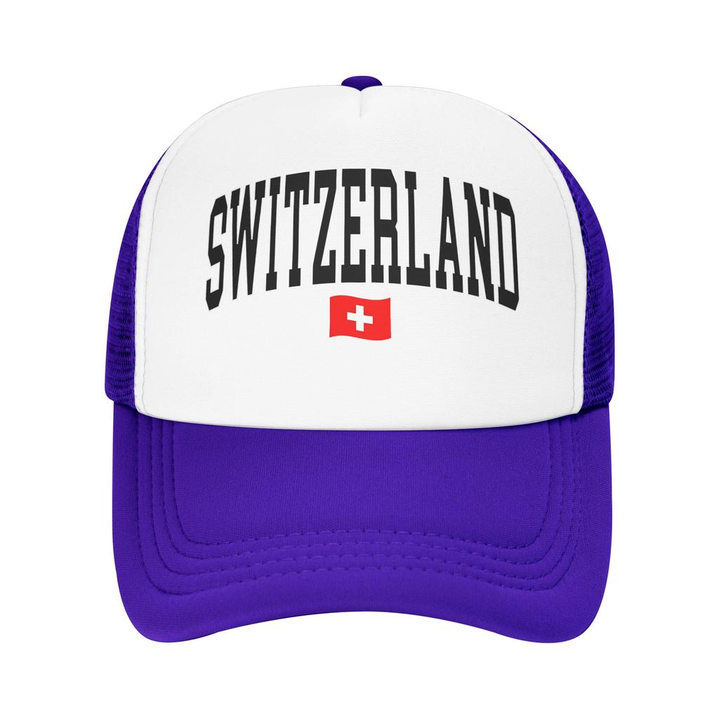 Sommer-Sonnenhüte Schweiz Gebogene Schrift mit Flagge Baseballkappe Hip-Hop-Hüte Sommer FeUnisex Unisex Jagd Camping Snapback-Kappe
