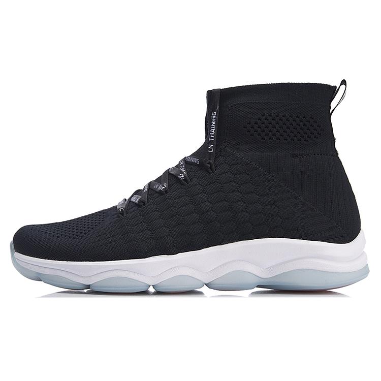 

New LiNing Wujie Cushioned Slip Resistant High Top Casual Shoes Women s Black White AFJN008-1 37