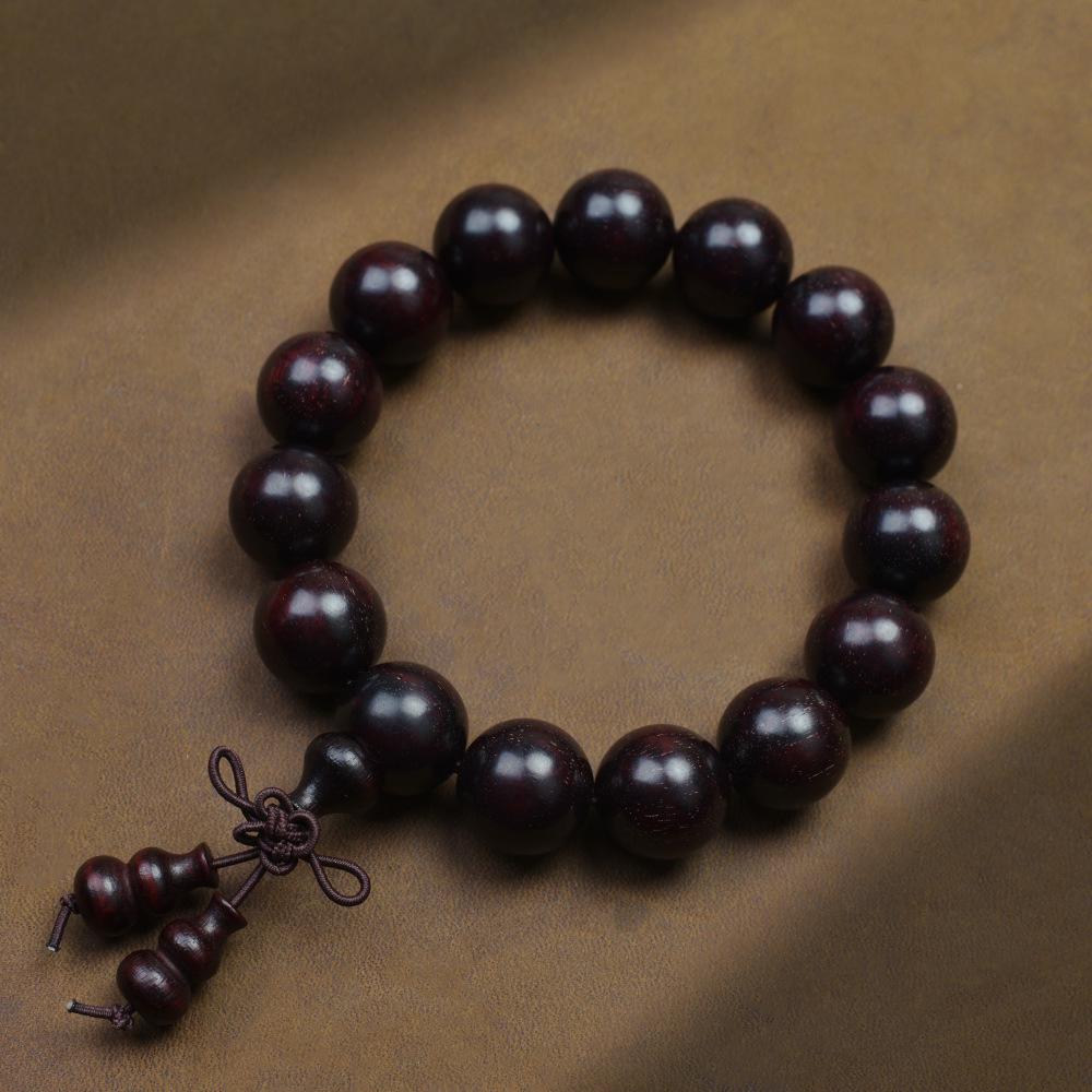 Venus Old Material Small-Leaf Red Sandalwood Prayer Beads Chain - High Oil Density, Unisex, New Chinese Style Decoration Gift