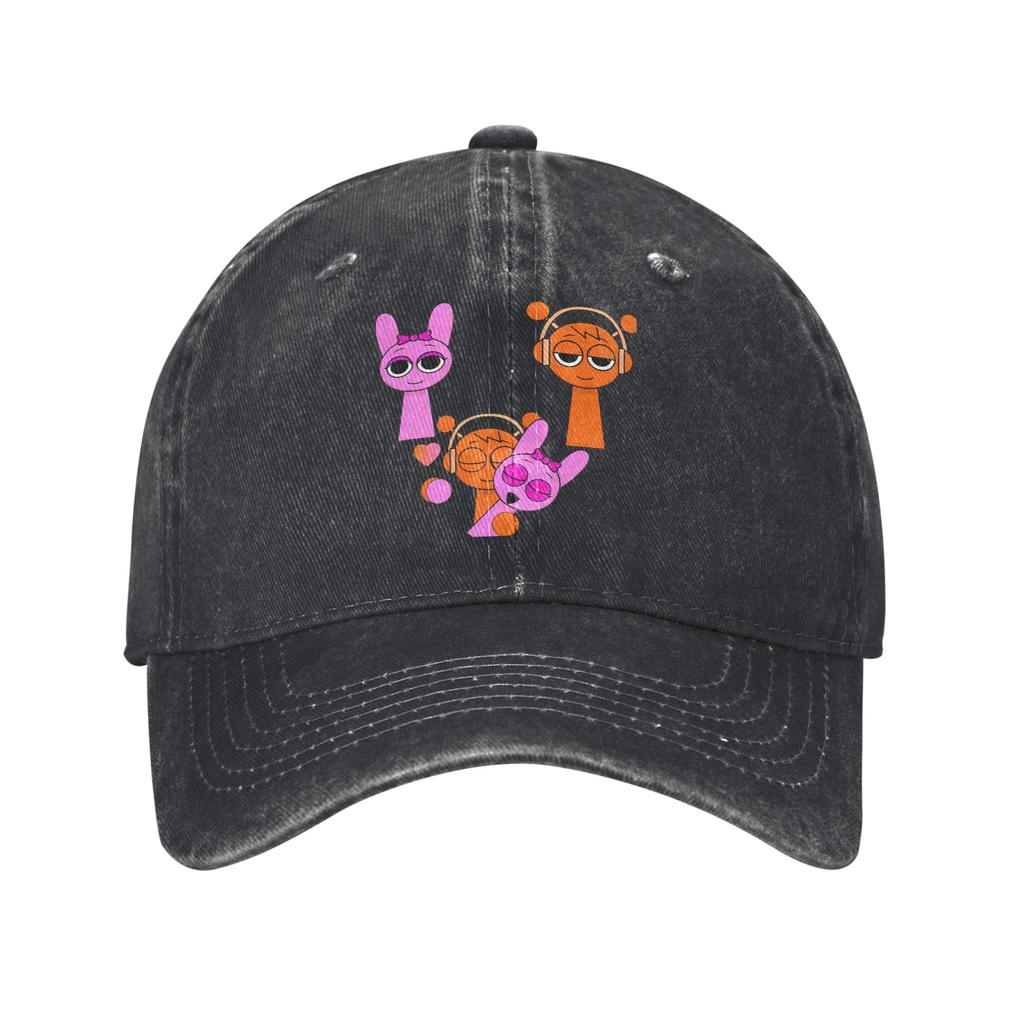 Sprunkis Cartoon Unisex Style Baseball Caps  Distressed Cotton Hats Cap Vintage Outdoor Activities Gift Snapback Cap