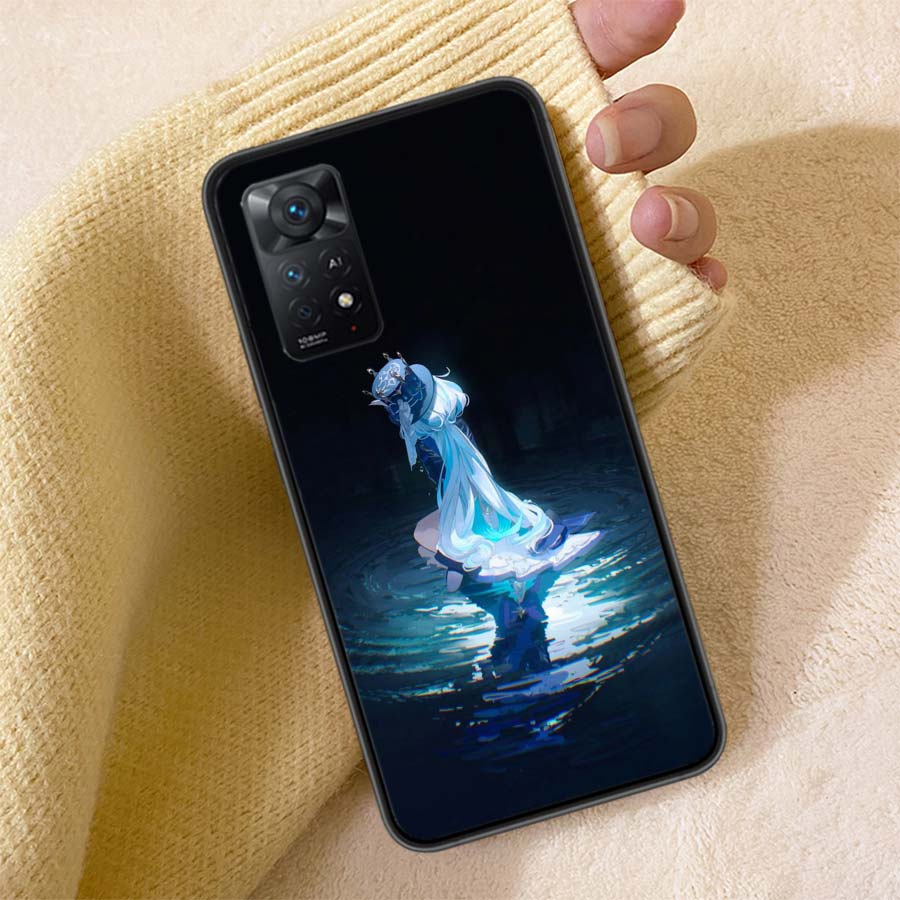 Cute Furina Genshin Impact Phone Case For Redmi Note 13 14 15 Pro Plus 12 13C 12C 15C 9 10 10C 9T 9C 9A TPU Soft Cover Clear Cel