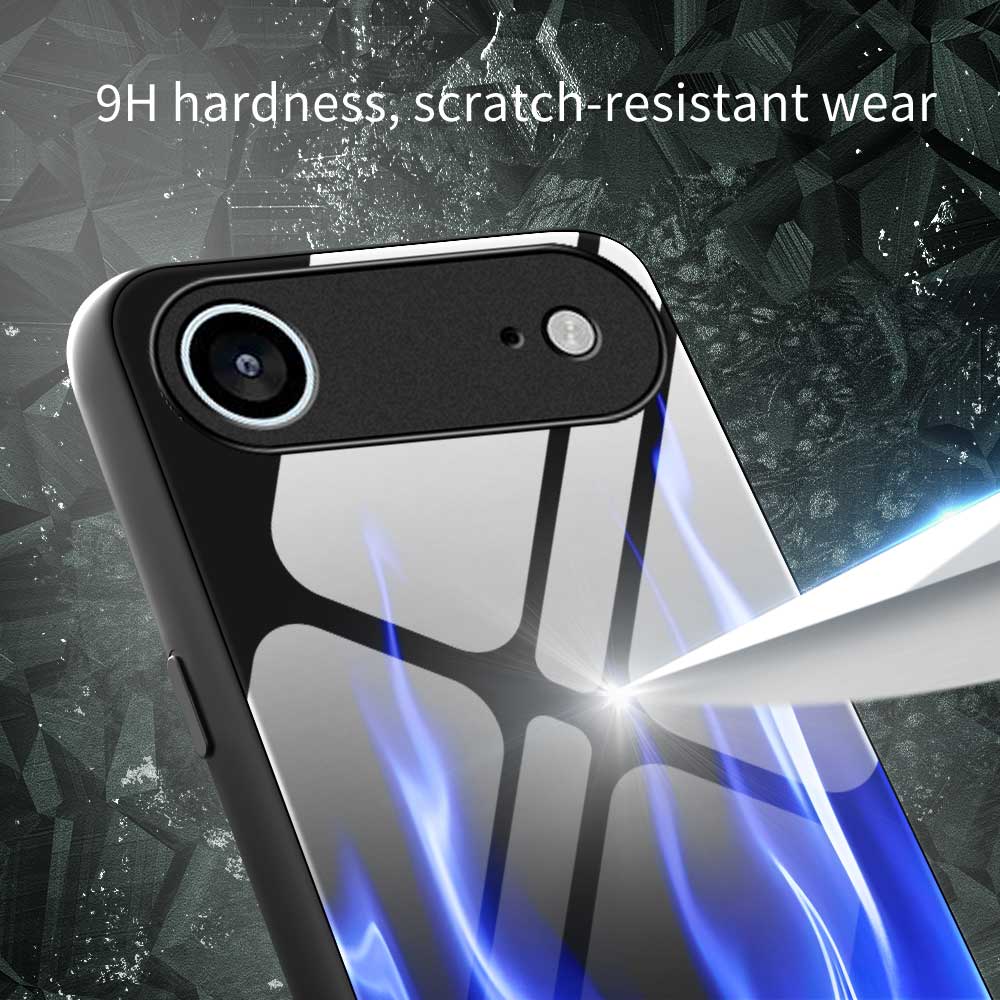For iPhone 17 Air Case Anti Drop TPU PC Tempered Glass Pattern Printing Phone Back Cover