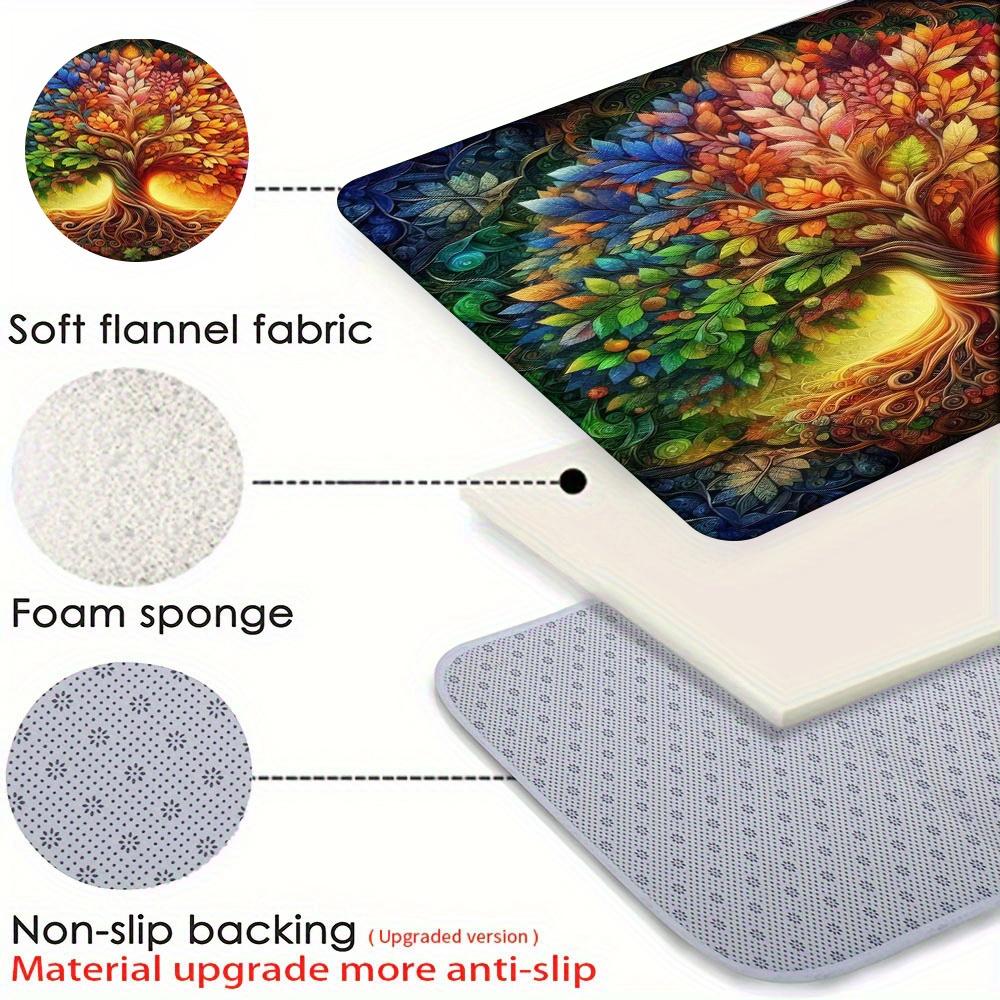 1Pcs Anti Fatigue Kitchen Rugs,Artistic Life TreePrint Waterproof Non-Slip Thick Cushioned Kitchen Mat Heavy Duty Comfort Standing Mat for Kitchen