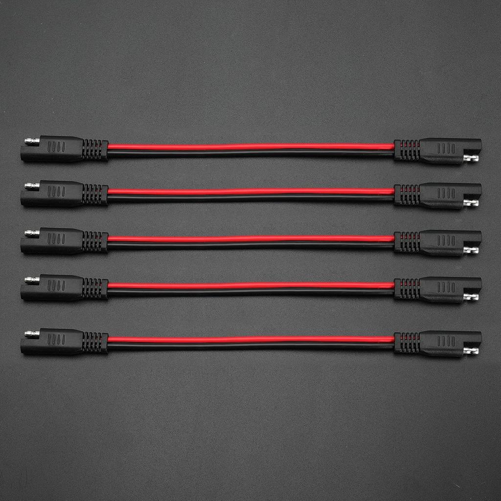 12 AWG SAE To SAE Extension Cable 12 Gauge 2-Pin SAE Connector Extension Cord With Dual Head Plug For Solar Panel Automotive Car Motorcycle 12In