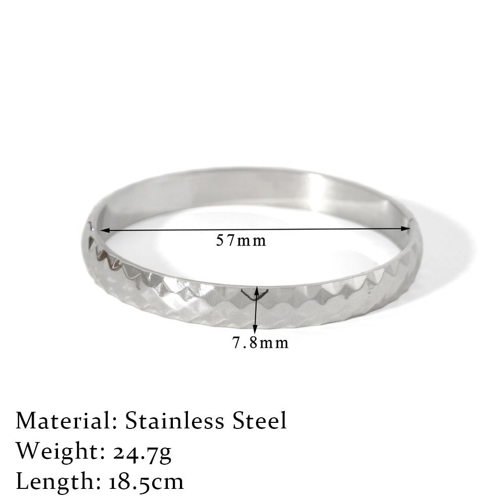 Stainless Steel Cut Bangle Openable Gold Sliver Color 4mm Angular Bracelets For Women Fashion Accessory