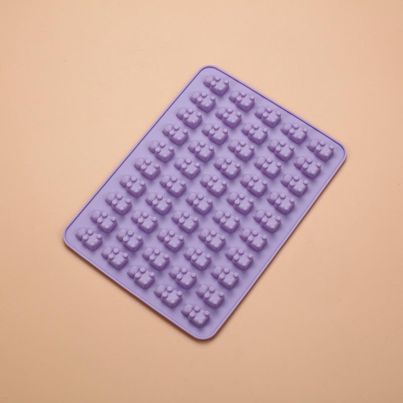 50-Piece Food Grade Silicone Gummy Bear Chocolate Molds - Cute Cartoon Design for DIY Baking