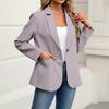Women's Fashion Long Sleeve  Color Lightweight Casual Business Fit  Pocketed Cardigan Jacket