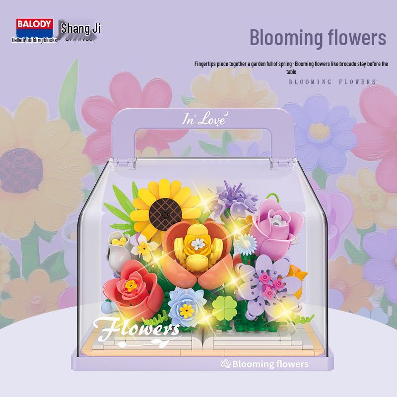 BeleDi Mini Particles Flower Ornament Handheld Gift Box Building Blocks Toy No specification