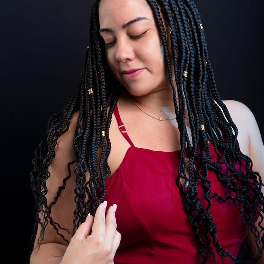 50PCS Gold & Silver Dreadlock Hair Extension Rings Set - Hollow Hair Accessories