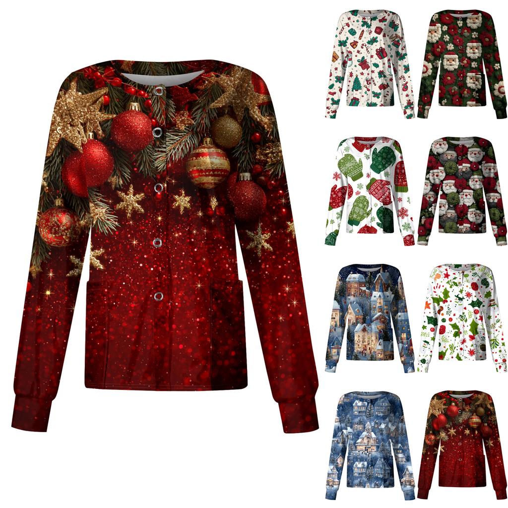 Women's Casual Long Sleeve Single Breasted  Printed Dry-nurse Top