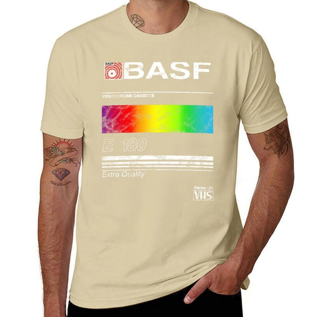 BASF Vintage Okładka VHS Koszulka szybkoschnąca pot męskie ubrania