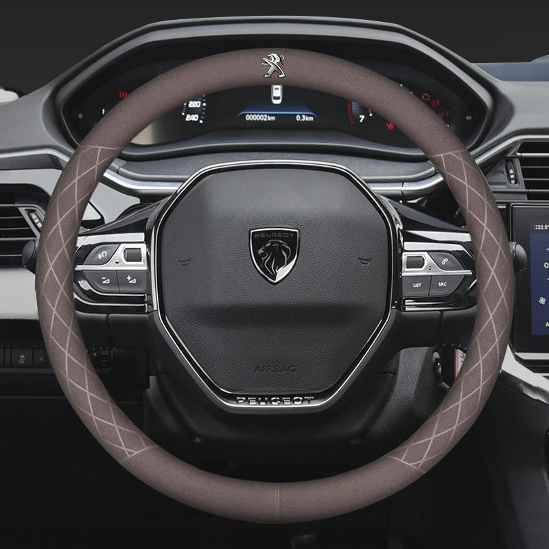 Coprivolante in Pelle Scamosciata da 38 cm Accessori per Peugeot 208 308 206 307 207 3008 407 508 5008 301 406 408 607 4008