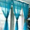 Simple Solid Color Lake Blue Curtains,Sheer Curtain Transparent Soft Window Treatment Panels for Study Room Living Room Bedroom