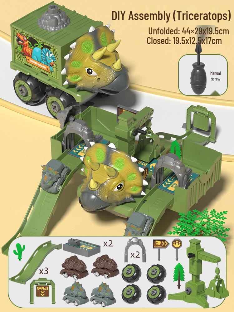 4-in-1 Deformable Engineering Vehicle Set with Small Cars, Crane, Excavator, and Pull-back Toy for Boys