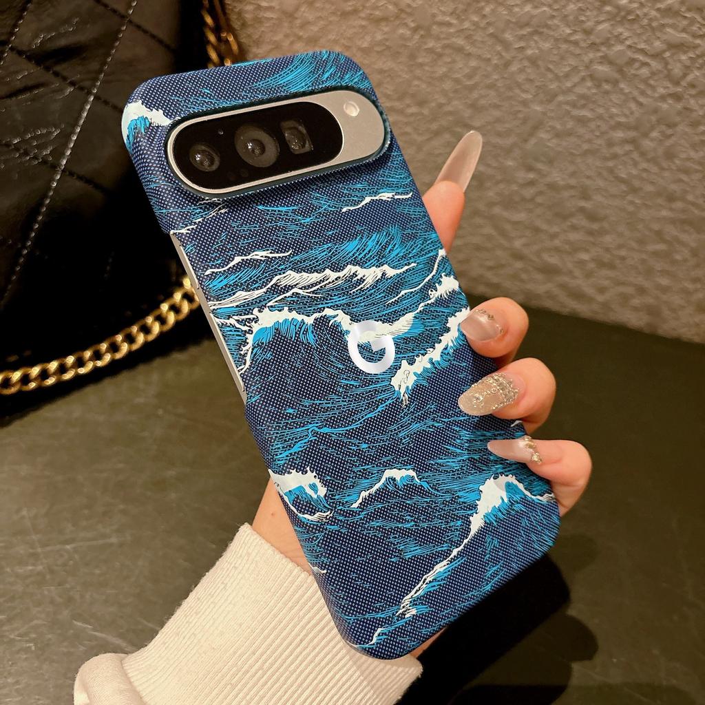 Luxury Kevlar Carbon Fiber Sea Wave Pattern Case For Google Pixel 10A 9A Pro XL 8 7 Pro For Magsafe Wireless Charging Back Cover