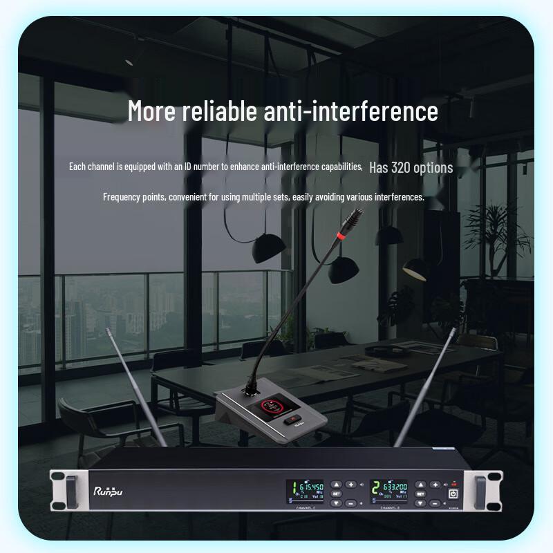 Runpu Professional UHF Wireless Conference Gooseneck Microphone System (CN version)